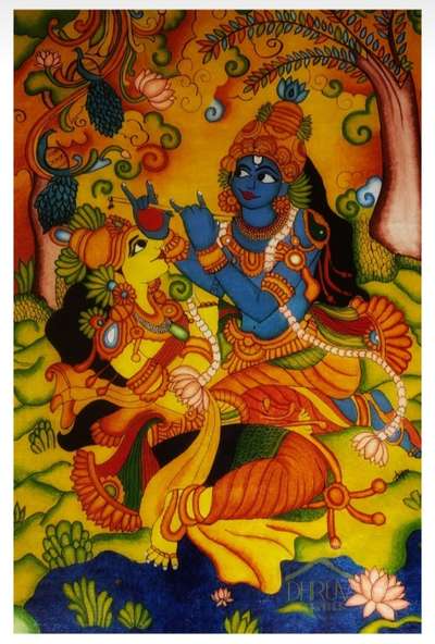 radha krishnan mural painting