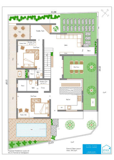 2BHK 995 SqFt House Plan
Contact 8891145587