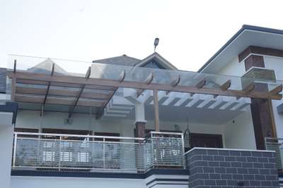 Ms pergola with TG glass kuthatukulam