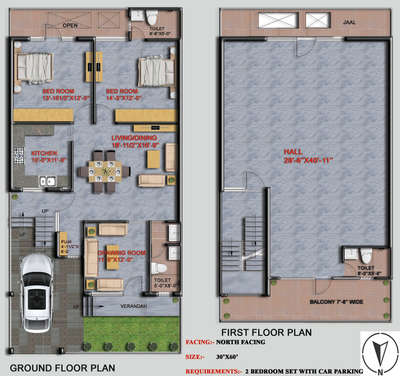 30'X60'
NORTH FACING 
2 BEDROOM 
DRAWING ROOM 
KITCHEN 
2 TOILET 
SQUARE LOBBY
BIG PARKING SPACE 
FRONT LAWN
STAIRCASE
PUJA SPACE 
 #NorthFacingPlan #2BHKHouse 
#doublefloorhouse #drawingroom 
#spaciousliving