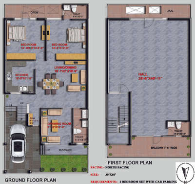 30'X60'
NORTH FACING 
2 BEDROOM 
DRAWING ROOM 
KITCHEN 
2 TOILET 
SQUARE LOBBY
BIG PARKING SPACE 
FRONT LAWN
STAIRCASE
PUJA SPACE 
 #NorthFacingPlan #2BHKHouse 
#doublefloorhouse #drawingroom 
#spaciousliving