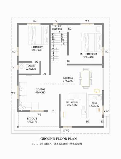 2BHK , 1200 Sq Ft House Plan 
 #homeplan #autocad #SingleFloorHouse #2BHKHouse #FloorPlans