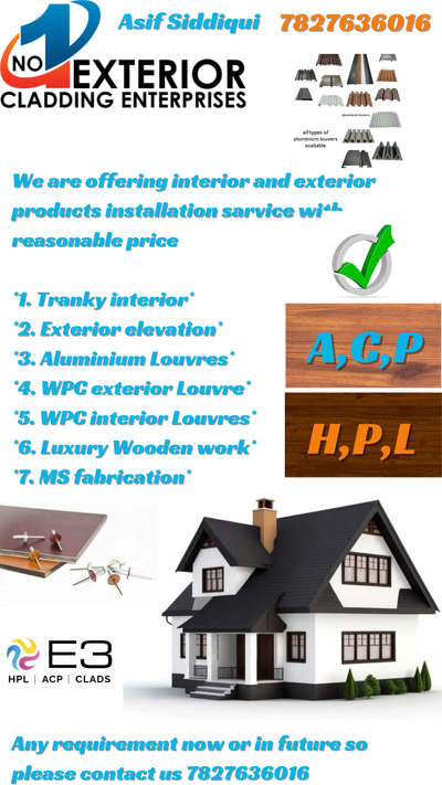 HPL ACP WPC elmuniyam lower material work cladding