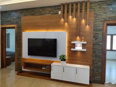 tv unit with ply wood, veneer and acrylic