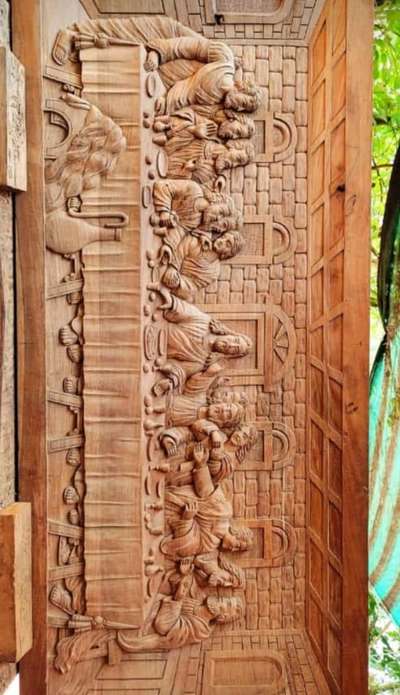 #FrontDoor #WallDecors #wooden_panelling #woodcarving #carving