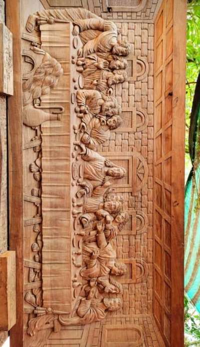 #FrontDoor #WallDecors #wooden_panelling #woodcarving #carving