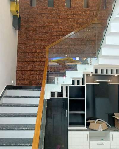 glamour wooden glass railing