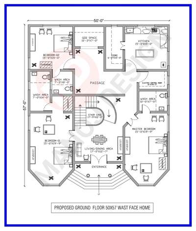 50X57 wast facing luxury house plan design #manojdesign #manoj #HouseDesigns #houseplan&elevation #ElevationHome