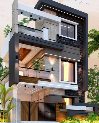 3d house exterior design and elevation 
modular elevation a #exteriordesigns at low cost