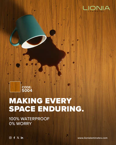 Spills happen. Style stays.Lionia Laminates keep your spaces waterproof, durable, and worry-free.

 #aluminiuminterior #InteriorDesigns  #interior
