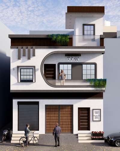 Front Elevation work Day/Night views #ElevationDesign  #frontfacade  #Designs  #moderndesign  #modernhousedesigns  #pocket_friendly_packages  #delhidesigner