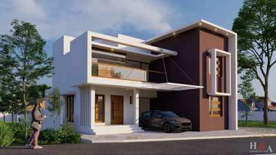 Proposed Elevation for Mr Rahul P S #KeralaStyleHouse  #modernhome  #trivandrumhome  #keralahomedesignz   #Minimalistic  #carporch  #FrontDoor  #ElevationDesign