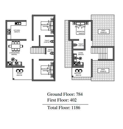 groundfloor 784sqft
first floor 402sqft
total floor 1186sqft
3bhk
cliemt name: ahmed