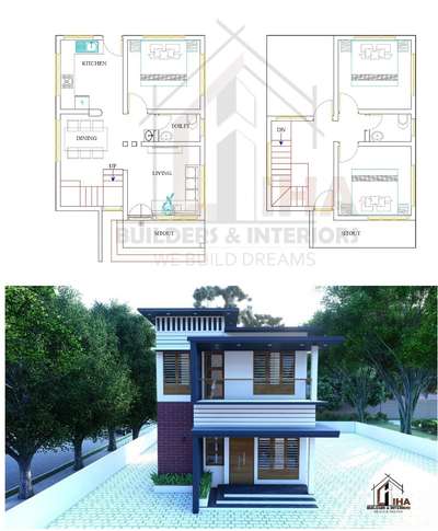 #950 sqft plan#budget home#3bhk#3d elevation# front view#