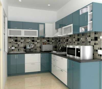 #ModularKitchen  #Modularfurniture  #KitchenIdeas  #ClosedKitchen  #LargeKitchen  #LShapeKitchen