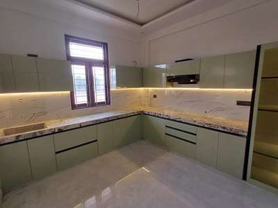 1mm acrylic simple semi modular kitchen