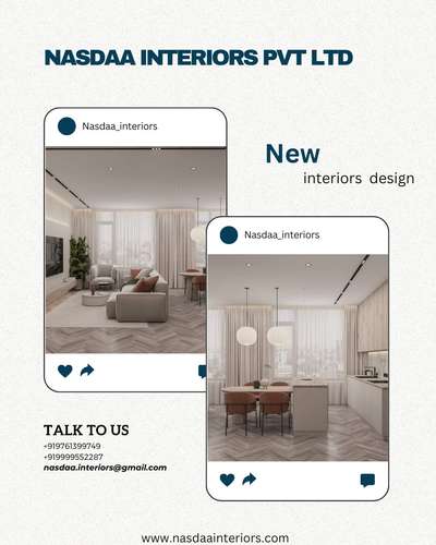 𝙉𝙖𝙨𝙙𝙖𝙖 𝙞𝙣𝙩𝙚𝙧𝙞𝙤𝙧𝙨 𝙋𝙫𝙩 𝙇𝙩𝙙
is providing the best interior design and production services in india. Our design approach is explorative and we always incorporate  variety of colors, textures, and patterns which is one of the most impactful ways to create a visual interest in a space. 

#vartical_garden | #Greenwall | #gazibbo ! #Pargola
#Modularkitchen | #wardrobe | #bedroom |#livingroom| #drawingroom| #lobby| #diningroom| #home | #hotel | #nasdaainteriors  #Hospital | #office | #collage | #restaurant | #farmhouse | #Villa| #showroomready