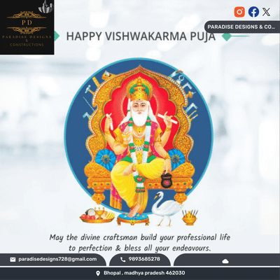 HAPPY VISHWAKARMA PUJA 🙏💐
 #vishwakarma  #CivilEngineer  #Architectural&Interior  #structuralengineer  #paradisedesigns #koloapp  #koloviral  #kolohindi  #kolopost