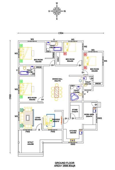 2688.8 sqft Single Floor House


 #HouseDesigns 
 #FloorPlans 
#SingleFloorHouse 
#Designs