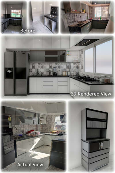 Kitchen Design #actual #real3d #beforeandafter #beforeafter #KitchenIdeas #kitchendesigner #3d #3dwala #trends #modernkitchenstyle #KitchenDesigns