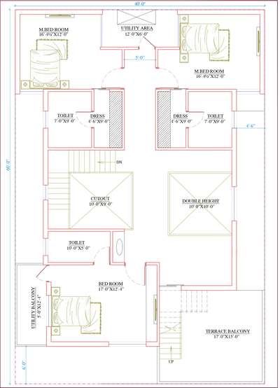 # Call Now 9649489706.👇👇
# 40x60 Feet Plot
# First Floor Plan
# West Facing Plot.
