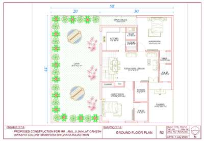 #Call Me Now .9649489706
 #46x 50 Feet Plot Ground Floor plan.
 #North Facing plan.