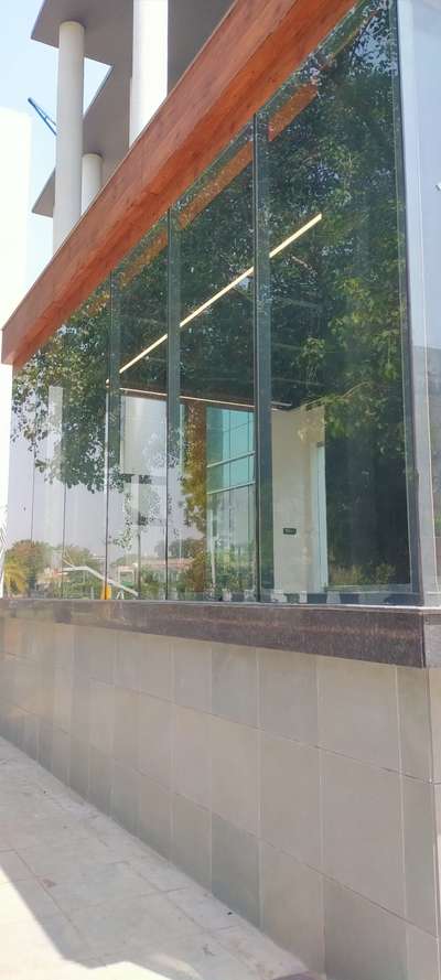 Glass structure work  #toughenedpartition  #SlidingWindows  #wallmirror  #parttion  #acp_cladding  #9871908632