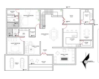 Plan of proposed residence for Mr.Darvish and Mrs.Shamna.
 #residenceproject  #modernplan  #FloorPlans  #HouseDesigns  #homeplan