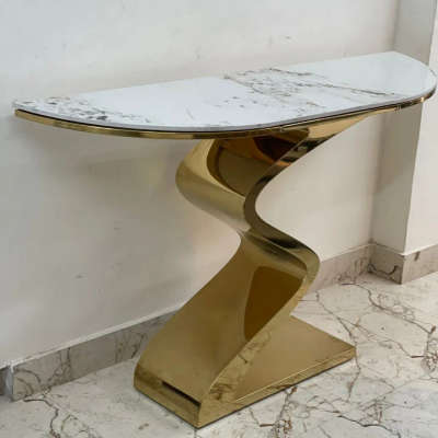 Console table base in stainless steel with PVD coating exclusive design customized available for requirement