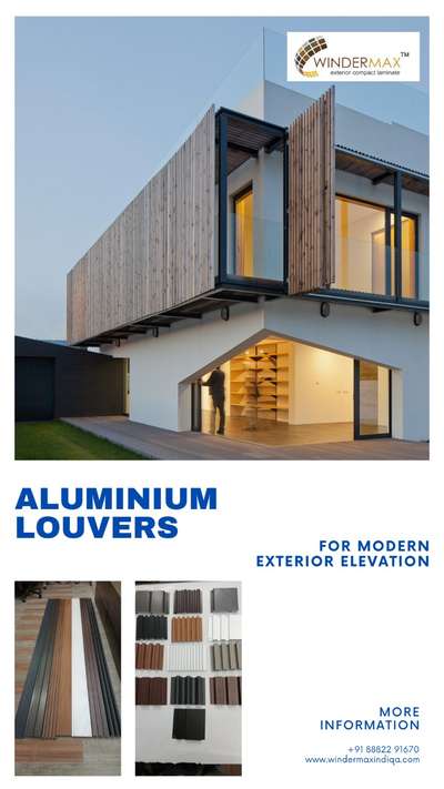 aluminium louvers #lowbudget #louver #louverspanel #ElevationHome #frontElevation