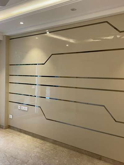 Emporio pu paint work on wall with metal Bidings