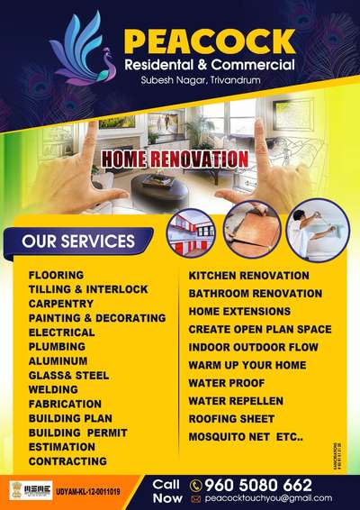 Once you've contacted us, we will continue to do so.............. #Thiruvananthapuram
#HouseConstruction 
#InteriorDesigner 
#FlooringTiles
#Interlocks
#painting
#electrical
#Plumbing
#aluminum
#Welding
#WaterProofing