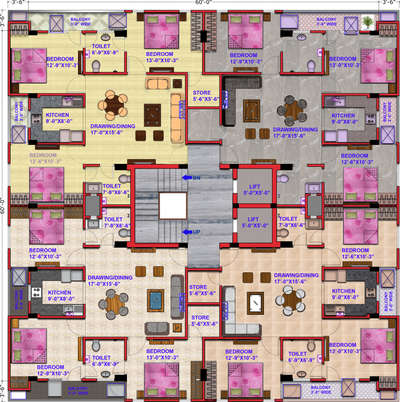 Sketch plan of 60'x60'