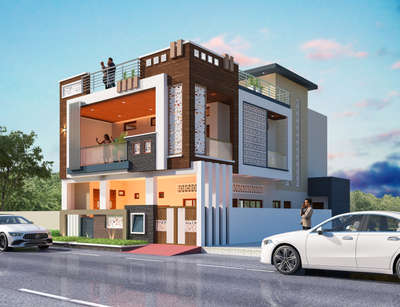 corner villa # 3d view #ElevationHome