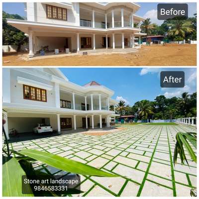one of our finished projects..!
location : Changanacherry

materials specifications
1. Banglore stone : 3/2 and 2/1 sizes, 50mm thickness, flamed surface, half cut, white color

2 Artificial grass : Nylon leaves, 8800 dtex, pile height is 28mm

3. Banglore cobble stones : 4×4  size, flamed surface, machine cut

Total work area : 11200 squarefeet

for enquery : 9846583331
www.stoneartlandscape.com

 #banglorestones  #naturalstones  #flamedstone  #Stoneart  #stoneartlandscape