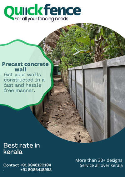 if you are looking for fencing options that provide privacy to your property, one of the most common option is to have a precast compound wall. it is the best substitute for a regular compound wall. the best thing about this kind of fencing is the fact that it can be installed very quickly and costs at least 30 percent less price than a regular compound wall.