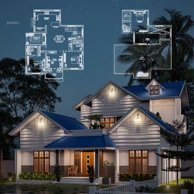 3D elevation                             3bhk                                              sqft1800                              location: ponnani, malappuram     #3DPlans #ElevationHome #ElevationDesign #3d #1800Sqft