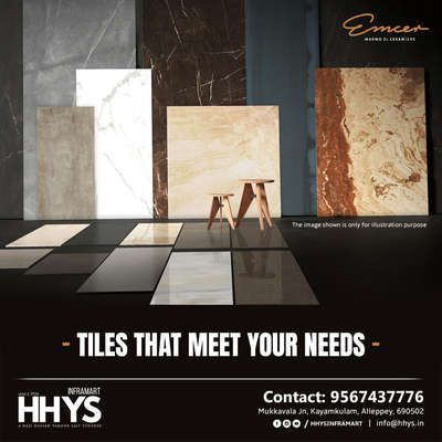 ✅ EMCER CERAMICS

Emcer Ceramics is dedicated to providing luxurious surfaces for your spaces, such as floors, walls, facades, exteriors, and interior ornamental tiles !!!

Visit our HHYS Inframart showroom in Kayamkulam for more details.

𝖧𝖧𝖸𝖲 𝖨𝗇𝖿𝗋𝖺𝗆𝖺𝗋𝗍
𝖬𝗎𝗄𝗄𝖺𝗏𝖺𝗅𝖺 𝖩𝗇 , 𝖪𝖺𝗒𝖺𝗆𝗄𝗎𝗅𝖺𝗆
𝖠𝗅𝖾𝗉𝗉𝖾𝗒 - 690502

Call us for more Details :

+91 95674 37776.

✉️ info@hhys.in

🌐 https://hhys.in/

✔️ Whatsapp Now : https://wa.me/+919567437776

#hhys #hhysinframart #buildingmaterials #emcer #emcertiles #ceramictiles