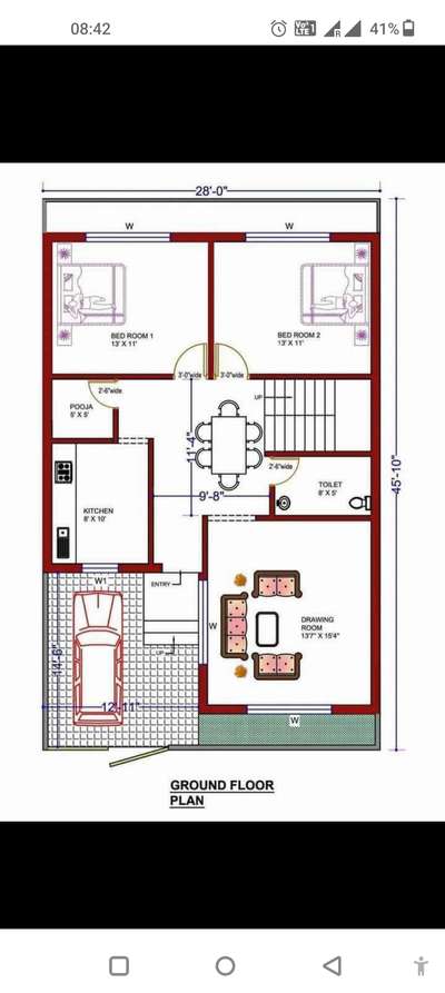 28x45 House plan