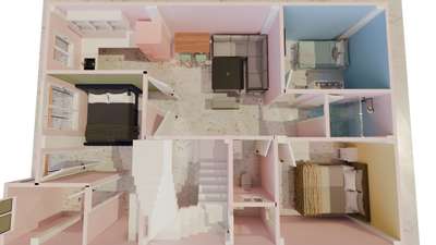 #100 gaj house 3d view 
 #1000SqftHouse  #sweet_home  # #taralconstructionengineers