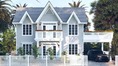 Victorian style home exterior 3d view