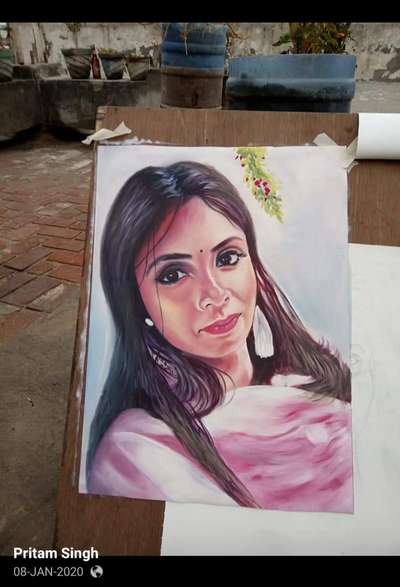 color portrait painting.. orders Wattup 7292031728.