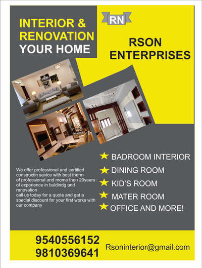 Rson Enterprises 
Interior design Export company 
Your Dreem Interior. with Rson
9540556152,9810369641 Rsoninterior@gmail.com