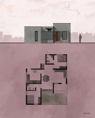 #Floor Plan #Elevation #Minimalist #Illustration