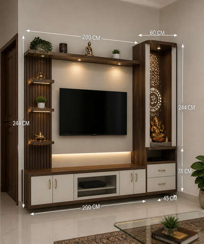 Luxury Wardrobe Design with Study Table | Modern Bedroom Interior Measurements (CM) | Space Saving Design

Description:
Looking for a smart and luxury bedroom wardrobe design with study setup? ✨

This redesigned premium bedroom concept features:
✔ Large wardrobe with practical storage
✔ Attached study table setup
✔ Open display shelves with warm LED lights
✔ Premium wood + cream finish
✔ False ceiling lighting
✔ Clean measurement layout in CM for easy execution

📏 Cutting List (Approx. in CM):
• Total Room Height: 305 CM
• Ceiling Drop: 15 CM
• Wardrobe Height: 210 CM
• Loft Height: 60 CM
• Wardrobe Width: 180 CM
• Study Table Width: 120 CM
• Side Shelf Depth: 45 CM