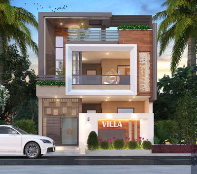 3D exterior elevation 
#Design civilvision whatsaap +91-7737893013