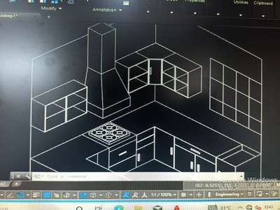 kitchen isometric design  #isometric  #2d  #drafting