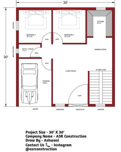 *30x30 ft House Plane*
we provide best design in delhi