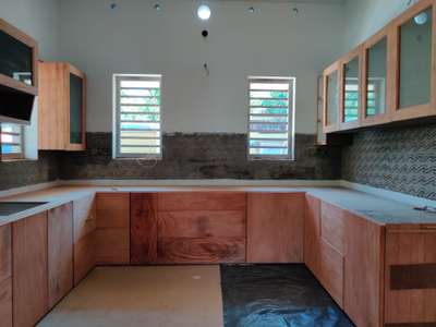 #Sak_Designers #Developers #Modular_Kitchen #completely #wooden_finish #mixed_style  #Alappuzha