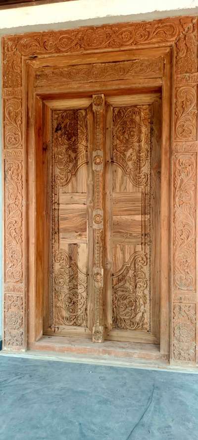 #traditional teak wood double door with side panel contact 8848240188